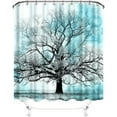 thumbnail image 2 of Turquoise Tree Silhouette Shower Curtain - 72x72inch Waterproof Fabric Modern Bathroom Decor Unique Tree Print Includes Hooks, 2 of 6