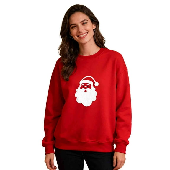 VBVC Unisex Plus Size Christmas Light Sweatshirt,Ladies Christmas Reindeer Pullover,Xmas Holiday Party Top For Men,Red,Size S