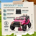 thumbnail image 2 of Xuanlur 24V Ride on Toys with Width Seat, Ride on Car with Remote Control, Kids Ride on Truck Car for Kids, Rear Suspension, Portable Pull Rod, Light, Trunk Storage, Bluetooth, USB, 2.5-4MPH (Pink), 2 of 7