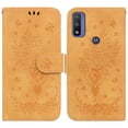 thumbnail image 2 of Wallet Case For Motorola Moto G Pure, Butterfly Embossed & Cute Flower Patterned PU Leather Magnetic Clasp Flip Stand Card Slots Kickstand with Hand Strap Shockproof Cover,
Yellow, 2 of 12