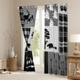 thumbnail image 3 of Manfei Woodland Animal Bear Curtains and Drapes,Adventure Theme Black Out Curtains,Brown White Plaid Curtains Pack of 2 (52x63 Each) For Teens,Super Cozy Room Decor, 3 of 6