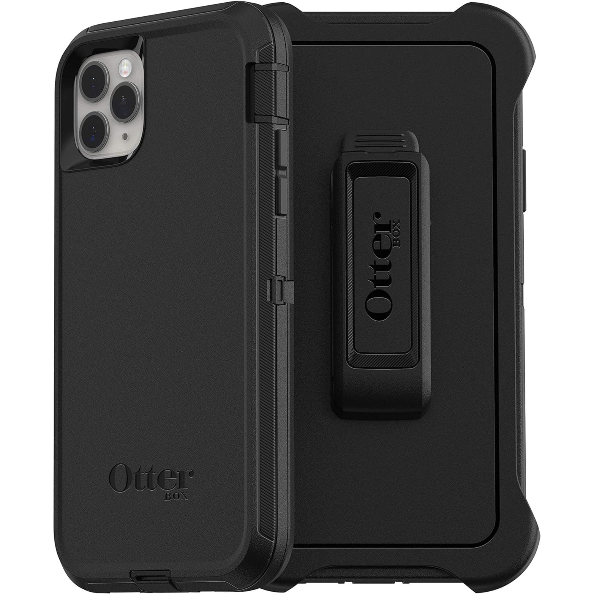 OtterBox iPhone 11 Pro Max Defender Series Case - Black, Rugged & Durable, with Port Protection, Includes Holster Clip Kickstand