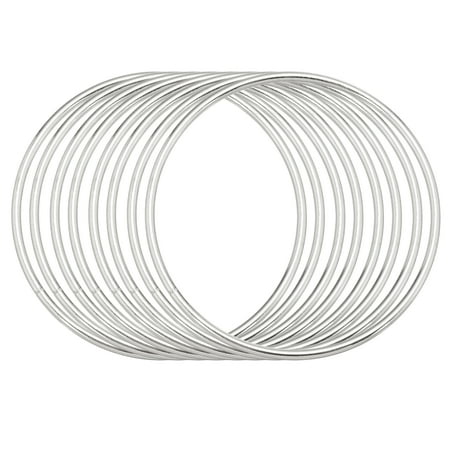 Uxcell 8Pcs Dream Catcher Rings, 3.1" Metal Hoops for Crafts Wreath Hoop Rings for Wall Hanging Crafts Home Decorations DIY Wedding Wreath Decor, Silver 2.9"