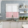 thumbnail image 6 of Blush Pink Pure Kitchen Curtain Set, Romantic Contemporary Minimalist Solid Window Valance and Tiers 36" Length, Light Filtering Short Curtains Valance for Cafe Bathroom Bedroom 54"x18", 6 of 7