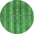 thumbnail image 1 of Ahgly Company Indoor Round Southwestern Emerald Green Country Area Rugs, 7' Round, 1 of 4