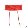 thumbnail image 6 of Women Leather Elastic Bow Belt Wrap Around Tie Corset Wide Dress Waist T7C7 M9Y0, 6 of 8