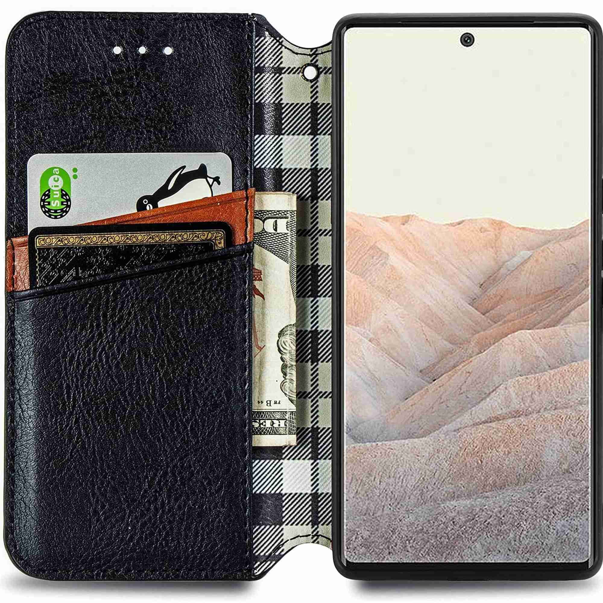 Rodeo kern Vernederen Dteck for Google Pixel 6 Case, Premium PU Leather Flip Folio Wallet  Shockproof Case with Card Slot Magnetic Closure Cover, black - Walmart.com