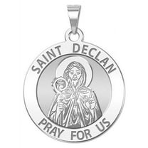 PicturesOnGold.com Saint Declan Religious Medal Necklace Pendants - 2/3 x 2/3 inch Size of Dime, Sterling Silver