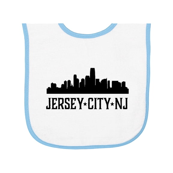 Inktastic Jersey City New Jersey City Skyline Baby Terry Cloth Bib
