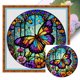 thumbnail image 1 of (18CTAFF-116 20x20 color) bordado hilo algodón ecológico 18CT 2 hebras impresión 20*20cm pintura vidrio-Mariposa punto cruz animal serie kit tela blanca: 1007859.06, 1 of 9