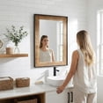 thumbnail image 2 of MODE HOME 36x24 Inch Rustic Wood Wall Mirror, Solid Wood Framed Farmhouse Mirror for Bathroom Vanity, Living Room & Entryway Decor, 2 of 7