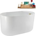 thumbnail image 3 of 48" Streamline N5120BGL Soaking Freestanding Tub and Tray With Internal Drain in Brushed Gold, 3 of 9