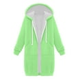 thumbnail image 5 of Penkiiy Women's Jackets Winter Popular Sweater Medium Long Plush Insert Bag Hooded Zipper Windbreaker Coat with Pocket S Mint Green, 5 of 6