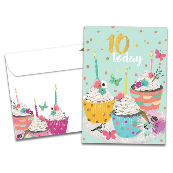 Tree-Free Greetings Milestone Birthday Greeting Card, 5x7, Sweet 10 (GO65875)