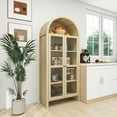 thumbnail image 6 of 70" Arched Display Cabinet, Modern Buffet Cabinet with Storage and Doors, Freestanding Bookcase with Adjustable Shelves, Tall Kitchen Pantry for Living Room, Bedroom, 6 of 9