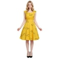 thumbnail image 4 of Yellow Sleeveless Square Neck Dress Halloween Costumes for Women, Movie Inspired Outfit for Cosplay Party Events, 4 of 9