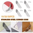 thumbnail image 2 of SURJDE Universal Furniture Corner Connector,30pcs Stainless Steel Angle Corner Brackets,Angle Fasten Connector Furniture Triangle Support Frame Stainless Steel Corner Bracket for Shelf Cabinet, 2 of 7