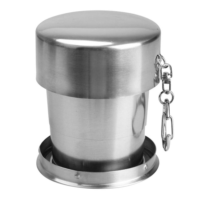 Taza de té portátil de viaje para acampar al aire libre plegable de acero inoxidable (250 ml) Sywqhk Para Estrenar