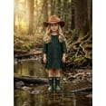 thumbnail image 2 of 2Bunnies Girls' 3T-12Y Boho Country Rustic Lace Scalloped Trim Sleeve Flower Girl Dress, 2 of 6