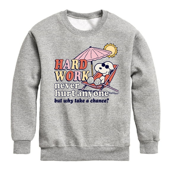 Peanuts - Hard Work - Toddler And Youth Crewneck Fleece Sweatshirt
