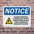thumbnail image 4 of (2 Pack) Standby Generator Automatically OSHA Notice Sign 10 Inch X 7 Inch Indoor / Outdoor Rust-Free Aluminum Metal Signs for Workplace, Workshop, and Construction Site, Made in the, 4 of 8
