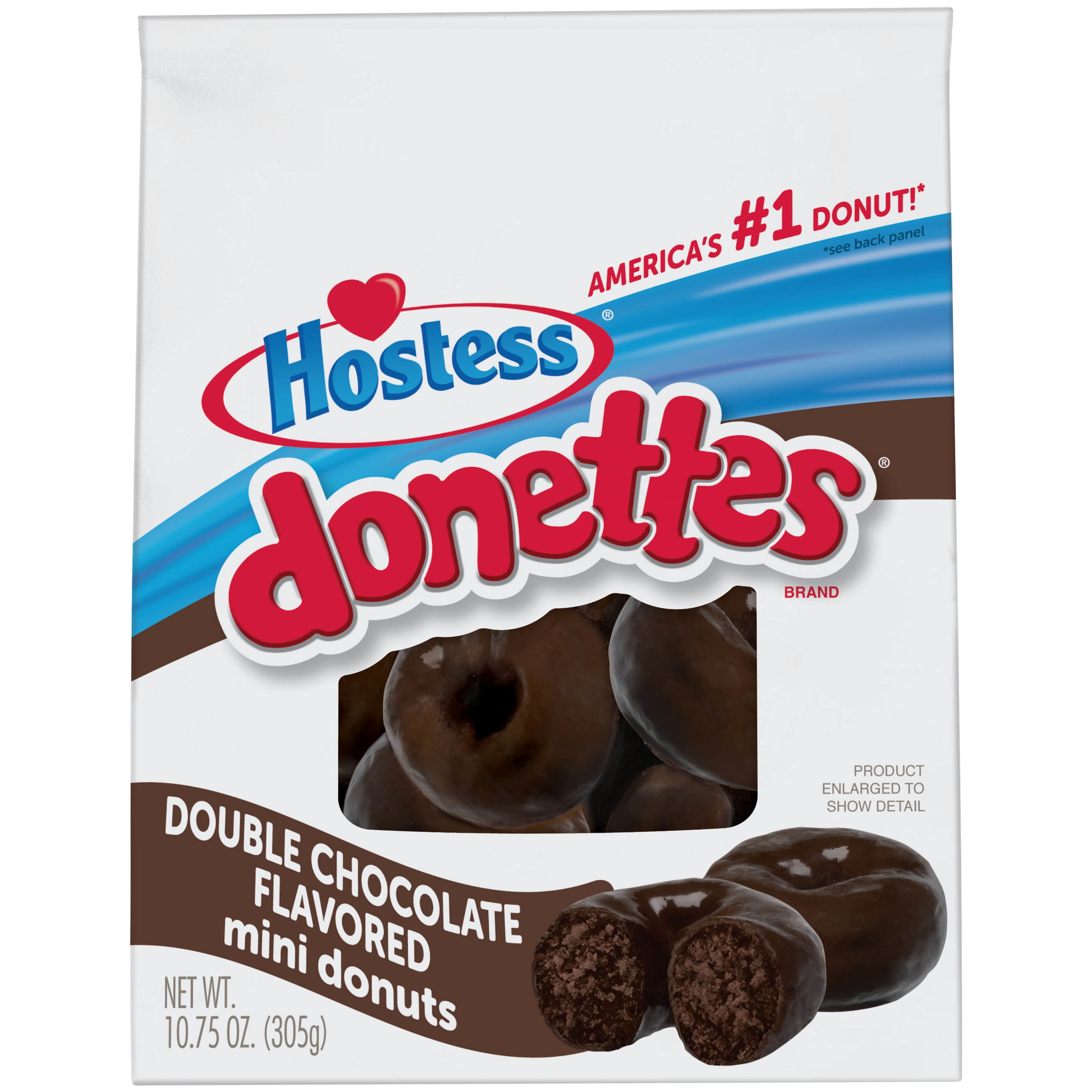 HOSTESS Double Chocolate Frosted DONETTES Bag, Mini Breakfast Donuts  - 10.75 oz
