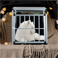 thumbnail image 4 of JERFIT Large 36" Aluminum Dog Crate for Travel, Heavy Duty Metal Pet Kennel Carrier with Lockable Door & Ventilation, Black/Silver, 4 of 6