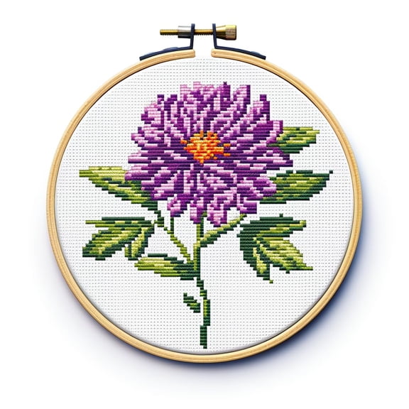 Cartoon Simple Little Flower DIY 11CT Stamped Cross Stitch Kits Easy for Beginners Children with Hoop Needlepoint Counted Embroidery Kits Art Craft Wall Decor 12x12inch(70)