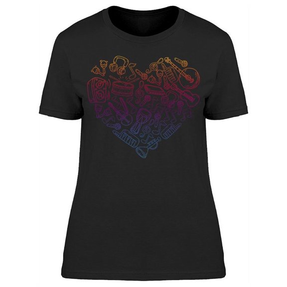 Music Collection Heart T-Shirt Women -Image by Shutterstock, Female Small