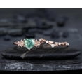 thumbnail image 2 of Heart Shape Moss Agate Floral Engagement Ring: Rose Gold Vine Leaf Wedding Set, Nature Inspired Flower Promise Ring, 24K Gold Plated Silver, 2 of 5