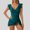 Green, variant on Summer Elegant Solid Color One Piece Swimdress for Women V Neck Ruffle Sleeveless Ruched Backless Bathing Suit Stylish Swimwear