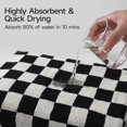 thumbnail image 3 of 2 Piece Large Black and White Bath Towels Set - 27”x55” Highly Absorbent 600GSM Cotton Checkered Towels for Bathroom Decoration, Retro Checkered Design, 3 of 7