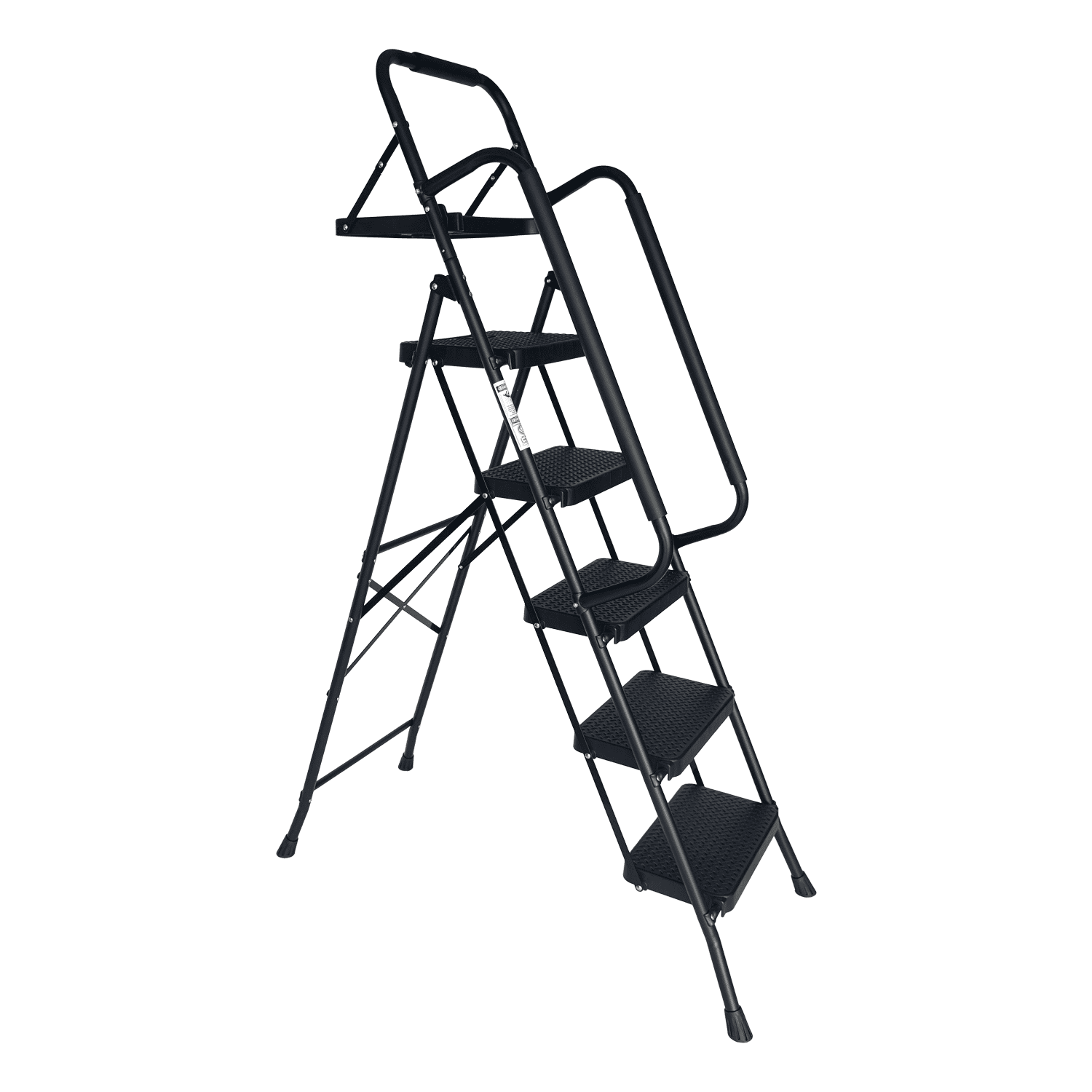 Step Ladder, Folding Step Stool with Wide Anti-Slip Pedal, Sturdy Steel Ladder, Convenient Handrail, Lightweight, Portable Steel Step Stool