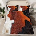 thumbnail image 2 of Manfei Rustic Cowhide Queen Sheet Sets,Country Farmhouse Flat Sheet,Brown Black White Queen Fitted Sheet For Adult,Microfiber Bedroom Decor,4-Piece, 2 of 7
