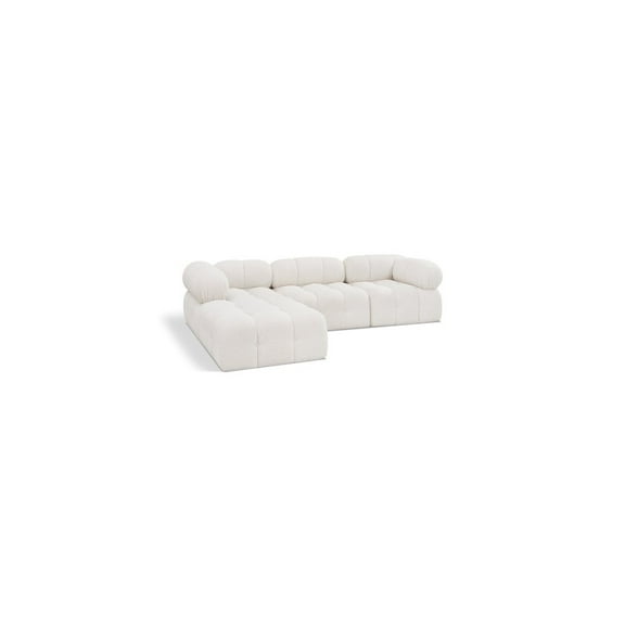 Meridian Furniture Ames Cream Boucle Fabric Modular Sectional