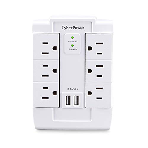 8 Outlets with 2 USB Charging Ports 1200J/125V Cyber Power Protector Surge 