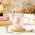 thumbnail image 4 of Gifts for Women Glass Coffee Mugs Unique Christmas Birthday Xmas Gifts for Women Her Ladies Espresso Tea Cups Personalised Best Friend Gift Cute Pink Double Walled Glass Mugs Valentine's Mother's Day, 4 of 7