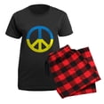 thumbnail image 5 of CafePress - Peace In Ukraine. Stand With Ukraine. Supp Pajamas - Women's Short Sleeve Print T-Shirt and Pants Dark Cotton Pajama Set, 5 of 7