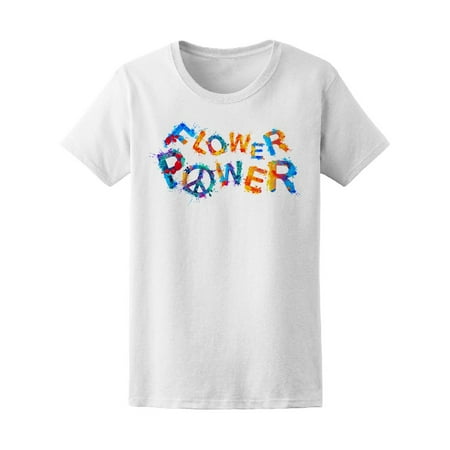 Flower Power Short - Flower Power Hippie Word Art Tee Women's -Image by Shutterstock