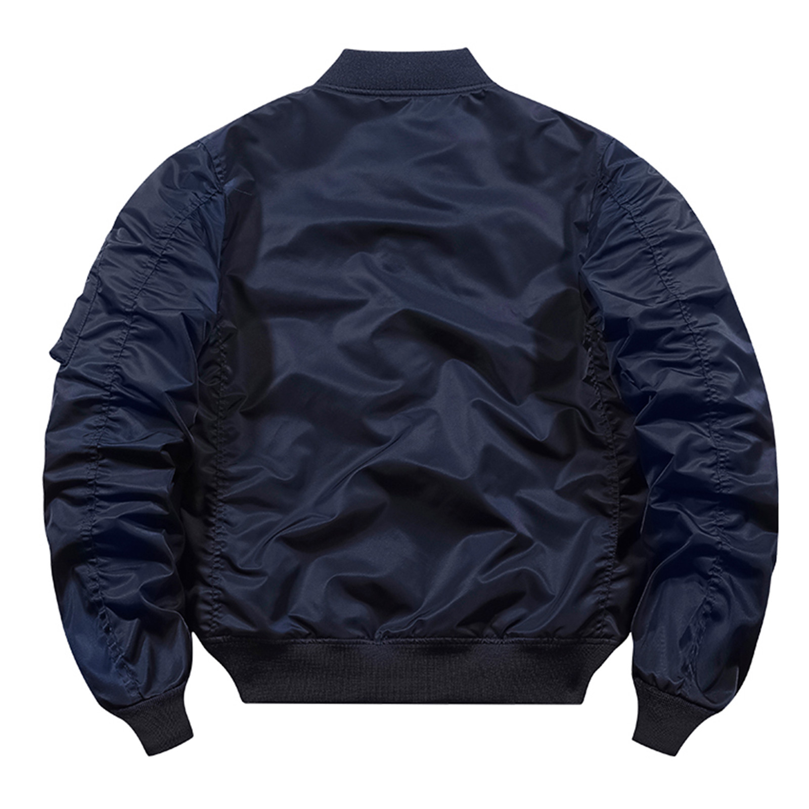 LEEy-world Mens Leather Jacket Men's Jackets Windbreaker Bomber Jackets Pockets Lightweight Spring Fall Varsity Baseball Jacket Blue,M - image 1 of 4