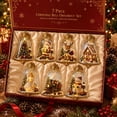 thumbnail image 4 of 10cm Bell‑Shaped Christmas Story Ornament, 7Pack Mini Holiday Scene Hanging Decoration, Light‑Up Dome Ornament for Christmas Tree, Window, Hooks & Mantelpiece Home Holiday Decor, 4 of 5