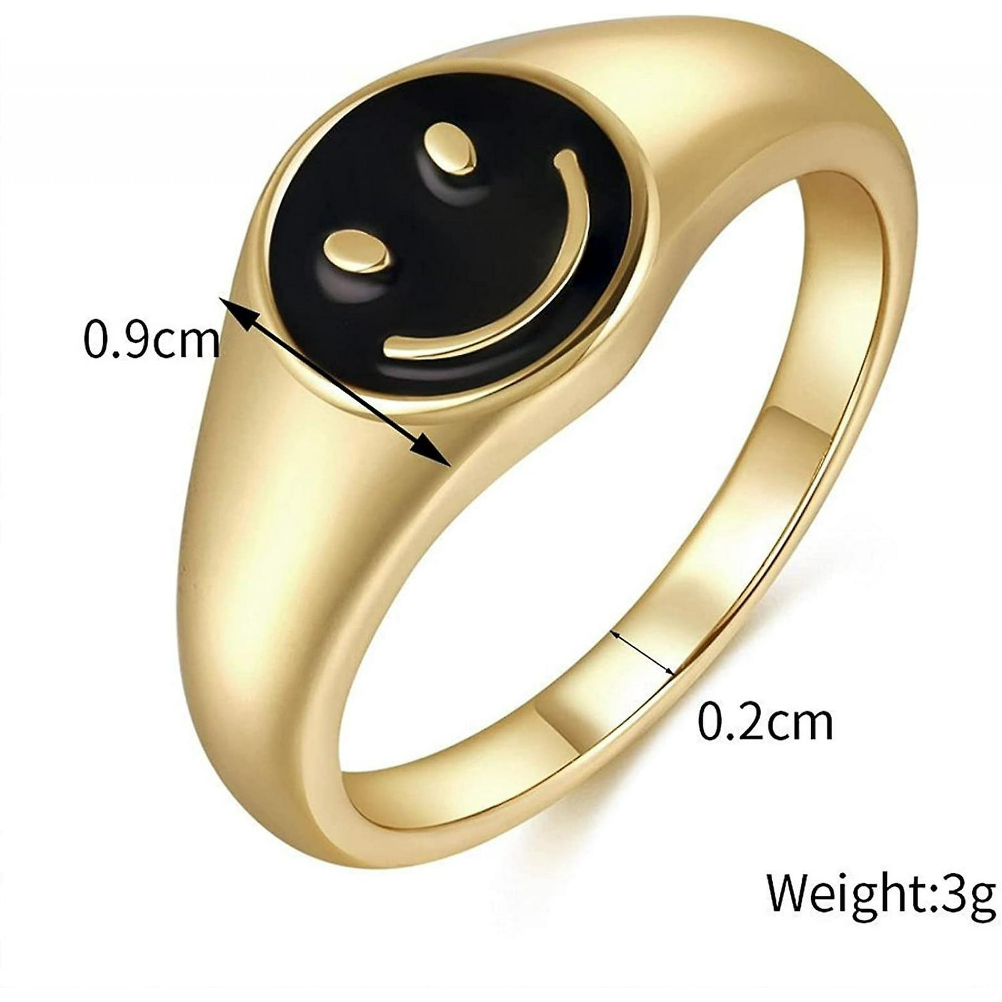 Gold smiley face ring sale