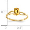 thumbnail image 2 of Primal Gold 14 Karat Yellow Gold 6x4mm Oval Citrine Checker Ring, 2 of 4