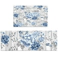 thumbnail image 6 of Blue Gray Floral Kitchen Rugs and Mats Wood Grain Floral Kitchen Mat Non Skid Washable Anti Fatiguee Kitchen Mats Waterproof  Carpet for Bedroom Bathroom Living Room, 31.5x19.7 inch, 6 of 6