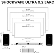 Nakamichi Shockwafe Ultra 9.2.4 Channel Soundbar System with Dolby Atmos/DTS:X, Dual 10 Subwoofers, 4 Rear Surround Speakers, 1300 Watts Max Output Power