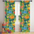 thumbnail image 5 of Blackout Kids Curtains,Green Cartoon Dinosaurs Jungle Flowers Pattern Childrens Insulated Curtains Set Of 2,Bedroom Essentials,Toddler Room Decor 42"x84", 5 of 5