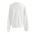 thumbnail image 7 of Fiaer Quarter Zip Pullover Women Plus Size Loose Fit V Neck Trendy Sweatshirts Long Sleeve Lapel Collared Casual Comfort Pocket Tops White XL, 7 of 7