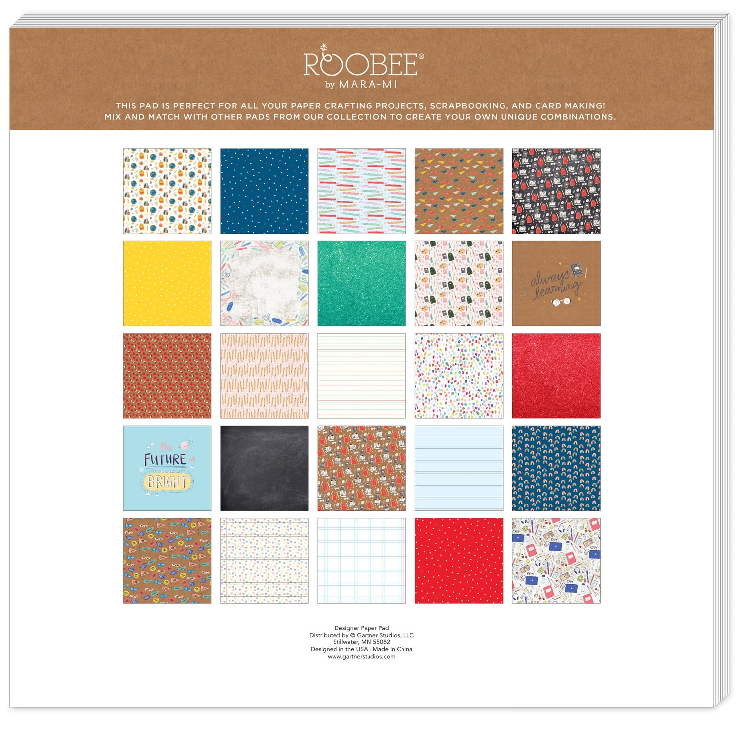 Roobee by Mara Mi School Paper Pad 12" x 12" - 24 lb/ 100 GSM, 50 sheets