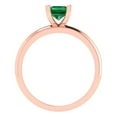 thumbnail image 4 of 1 ct Emerald Cut Simulated Emerald Solitaire 18K Rose Gold Womens Engagement Ring, 4 of 4