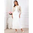 thumbnail image 3 of DARING DIVA Women's Formal Bolero for Evening Dress Wedding Cocktail Shrug 2XL Beige, 3 of 6